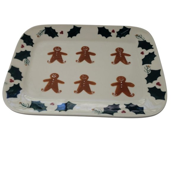 1995 Hartstone Gingerbread People Holiday 12.5 x 9.5 Small Platter - Picture 2 of 7
